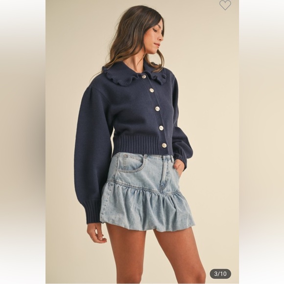 #99  COLLAR BUTTON DOWN CARDIGAN - Picture 5 of 14